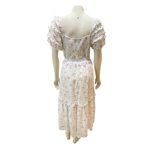 LOVESHACKFANCY  X Target Clementine White Eyelet Ruffle Dress Size 10 Cottage - Picture 3 of 14